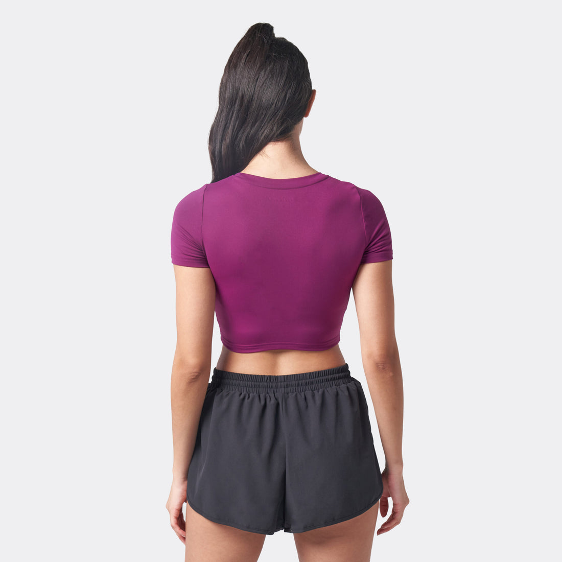 ESSENTIAL CROPPED TEE - DARK PURPLE